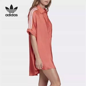 Adidas OG FM2618 PINK Satin Shirt  Dress Size XS